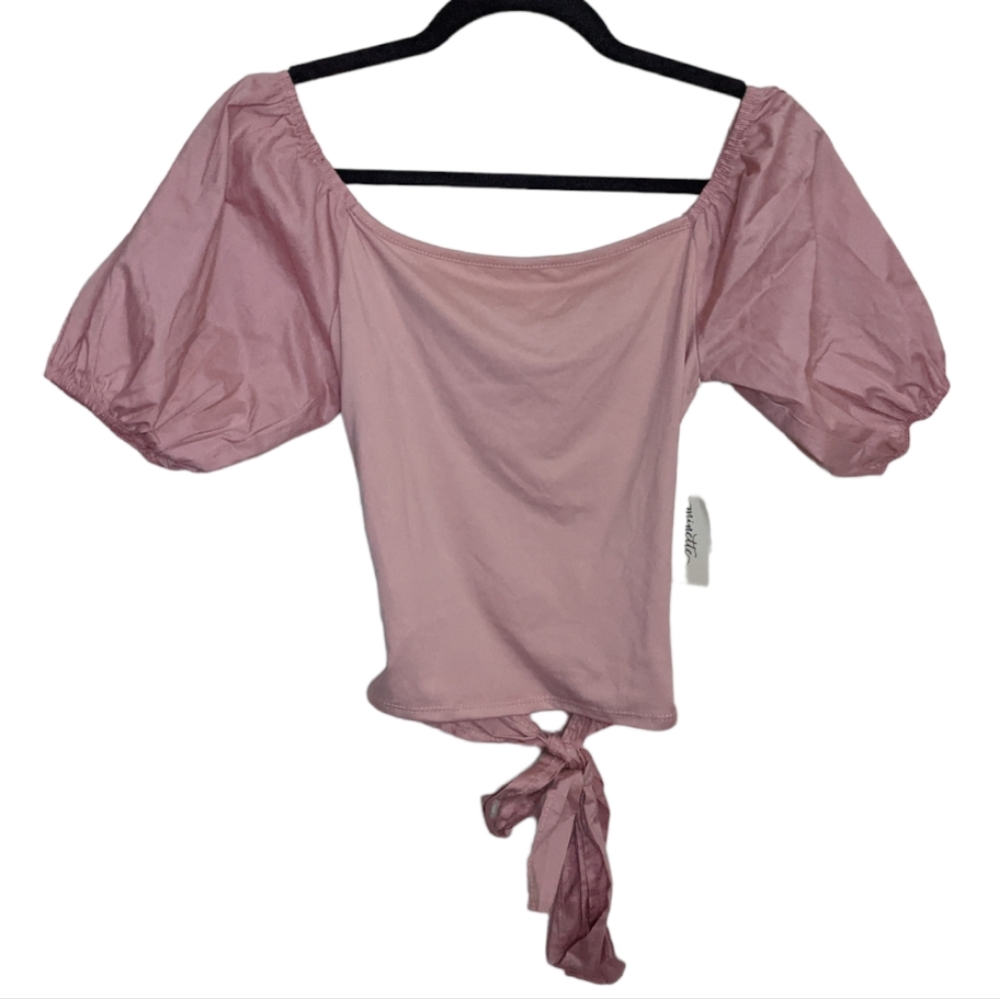 NWT Minette Mauve Off-Shoulder Tie Top 🌸 Size M